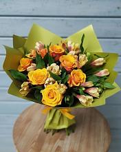 Букет цветов из:  Альстромерии и Розы в Владимировке