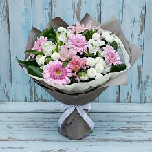 Букет цветов из:  Герберы, Альстромерии и Хризантемы в Владимировке