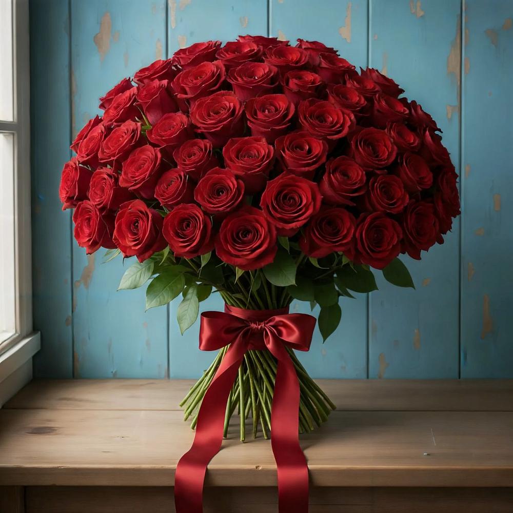 Букет Красные розы Блэк Меджик в Владимировке