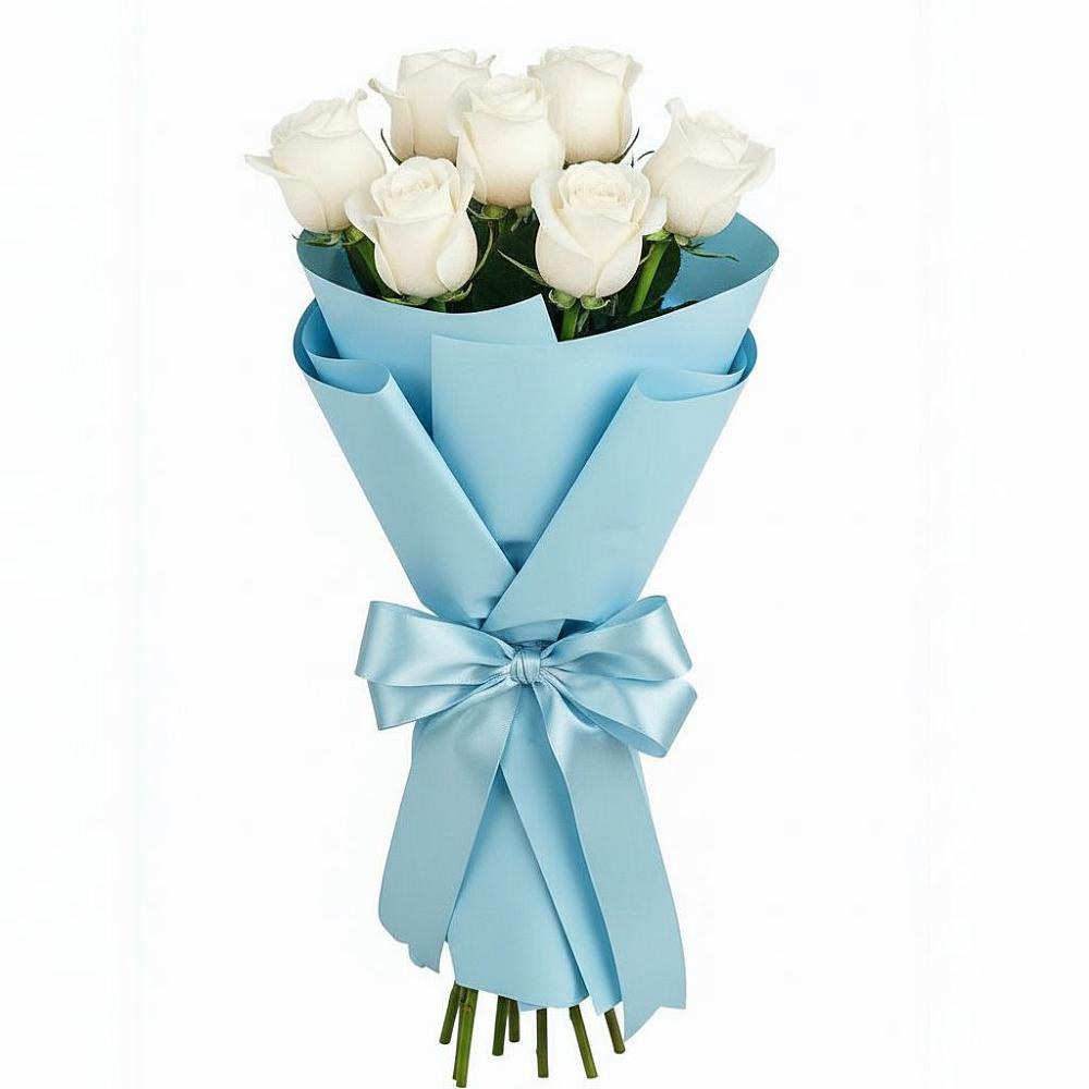 Букет 7 белых роз Проуд в Владимировке