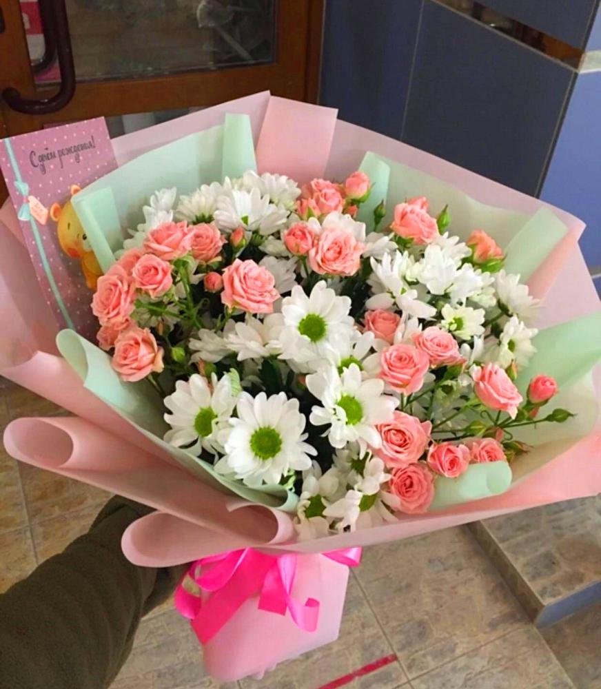 Букет цветов из: Розы и Хризантемы в Владимировке