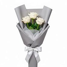 Букет 3 белые розы в Владимировке