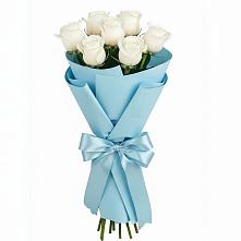 Букет 7 белых роз Проуд в Владимировке