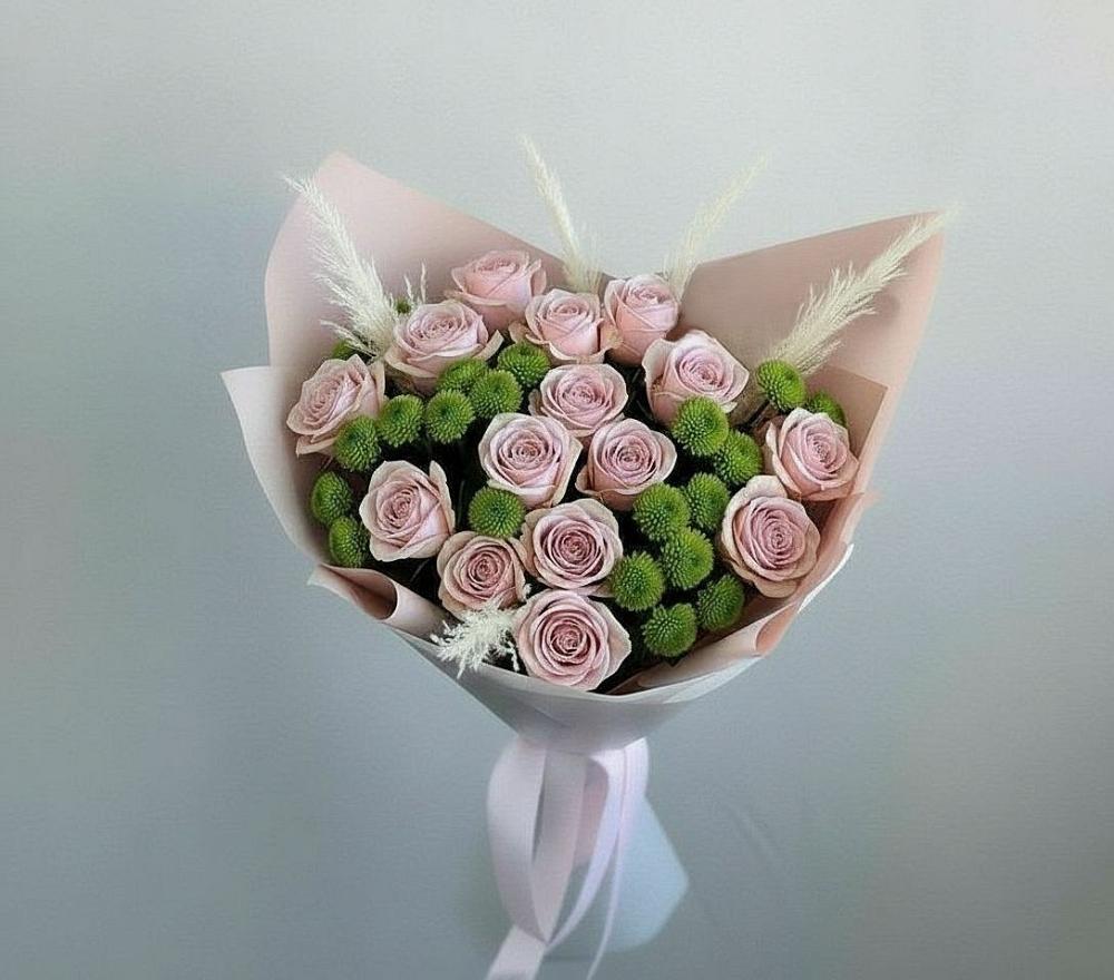 Букет цветов из: Розы и Хризантемы в Владимировке