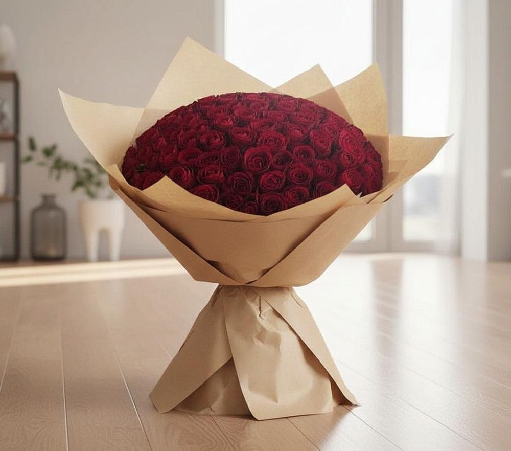 Букет 101 Красная роза в Владимировке