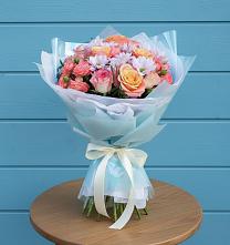 Букет цветов из:  Хризантемы и Розы в Владимировке